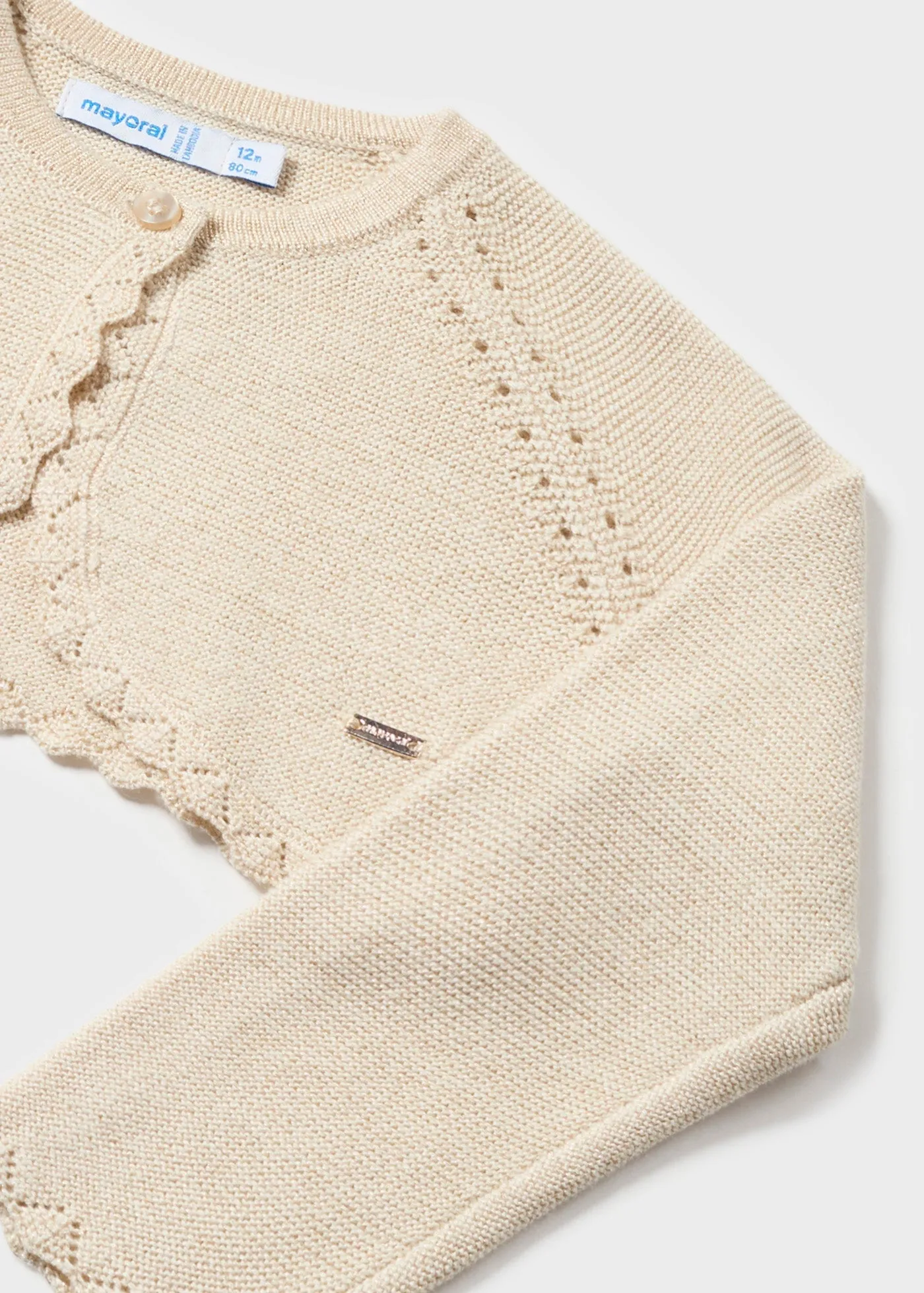 306 - Basic knit bolero for baby girl - Champagne