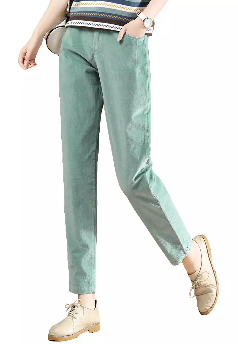 A-IN GIRLS Corduroy Pants With Elastic Waist