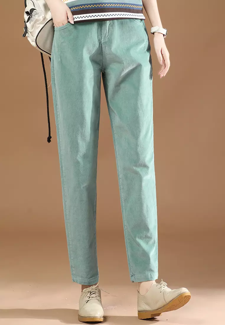 A-IN GIRLS Corduroy Pants With Elastic Waist