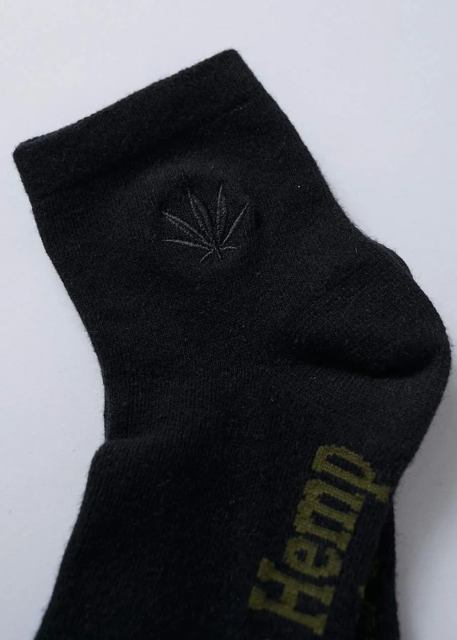 Afends Happy Hemp Women's Socks One Pack - Black Black