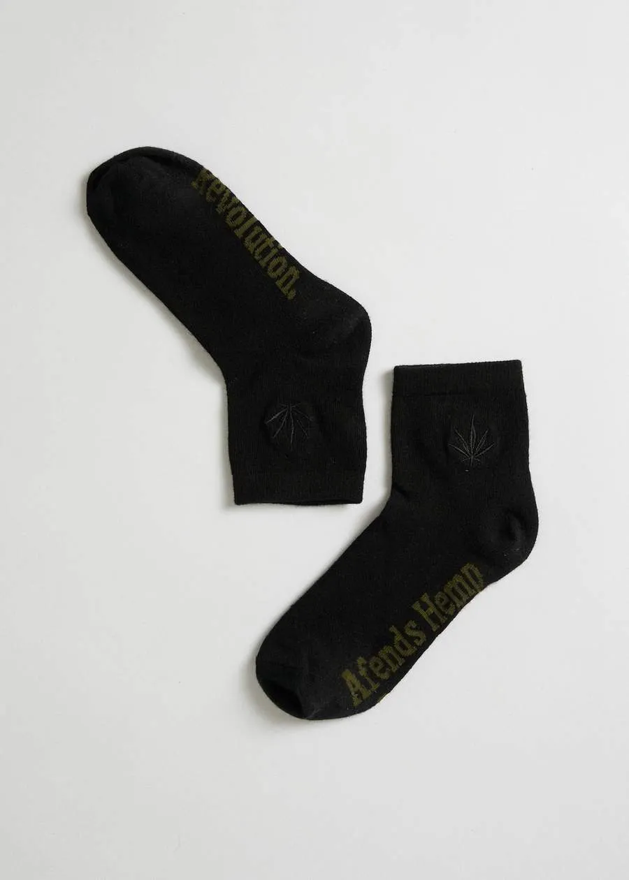 Afends Happy Hemp Women's Socks One Pack - Black Black