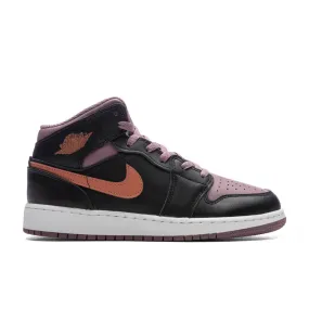 Air Jordan 1 Mid SE (GS) - Black/Sky J Orange/Sky J Mauve