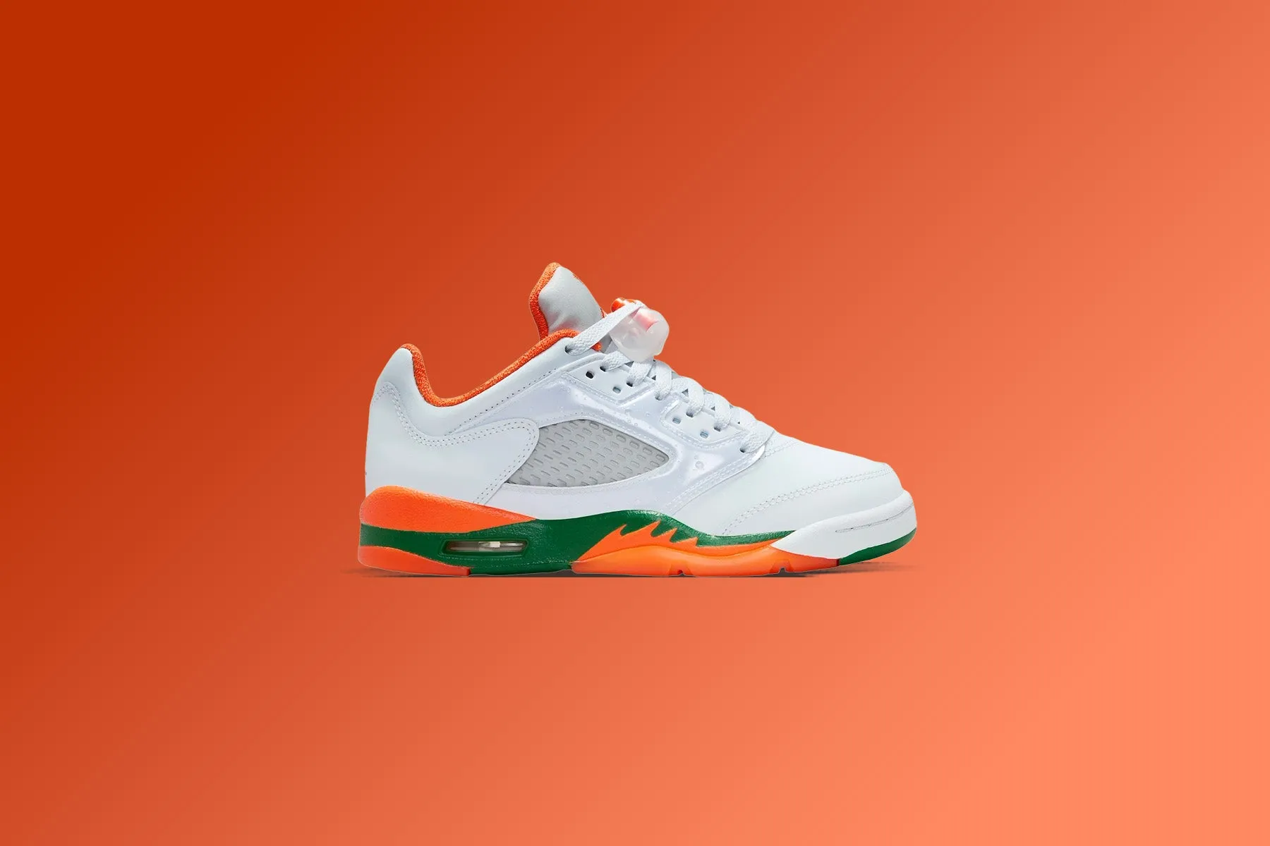 Air Jordan 5 Retro Low (GS) - Football Grey/Brilliant Orange/Pine Green