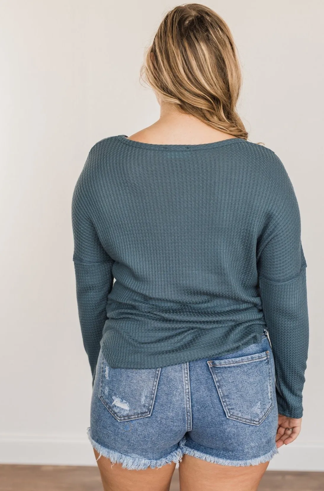 Align With You Thermal Knit Top- Dark Teal