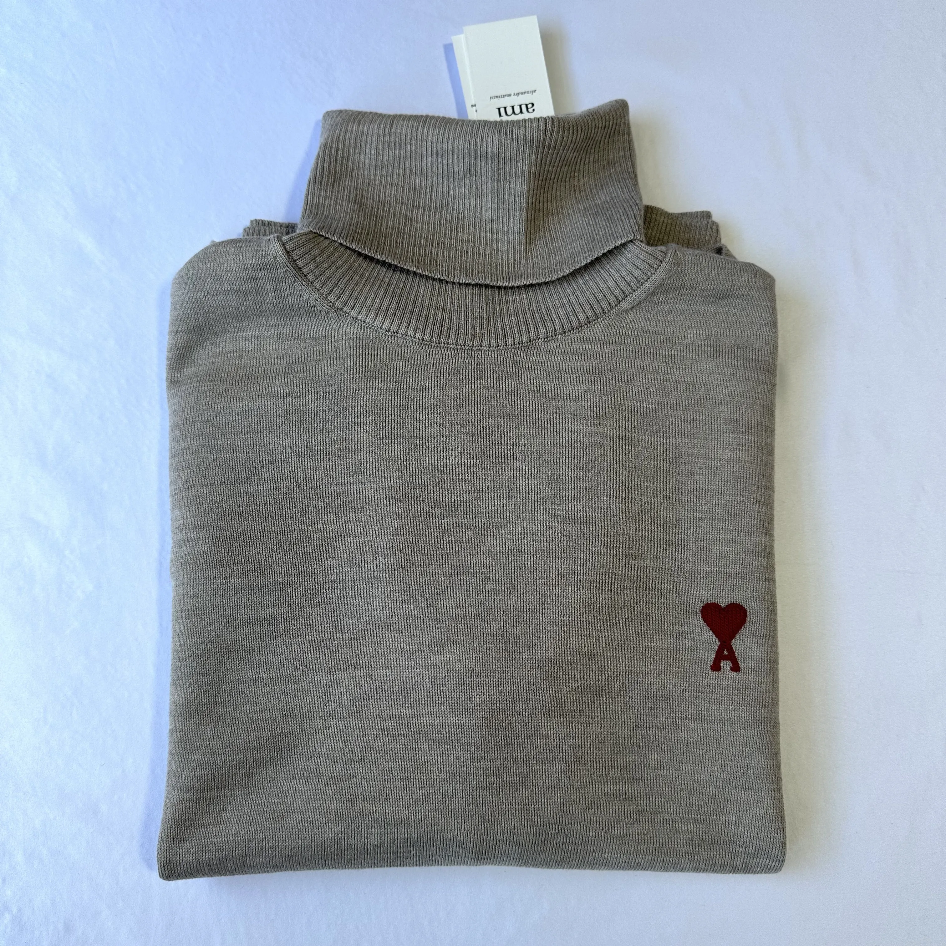 AMI PARIS  |Pullovers Heart Wool Fine Gauge Long Sleeves Plain Logo