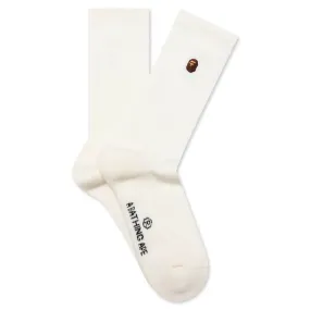 Ape Head One Point Socks - White