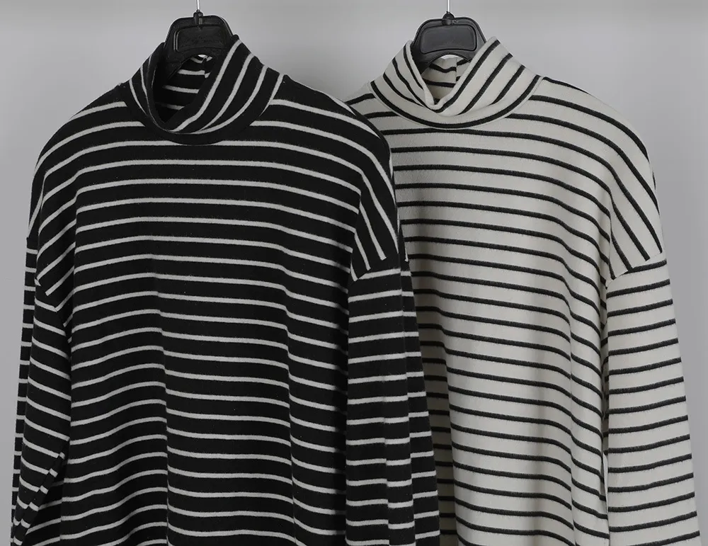 ASCLO  |Pullovers Stripes Unisex Street Style Long Sleeves Cotton