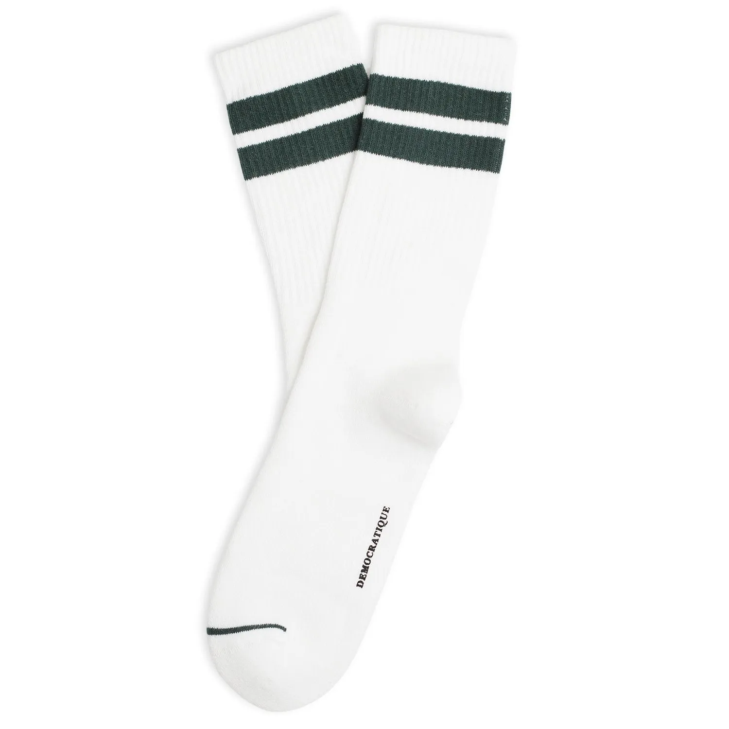 Athletique Classique Clean Stripes Organic Cotton Clear White / Forrest Green