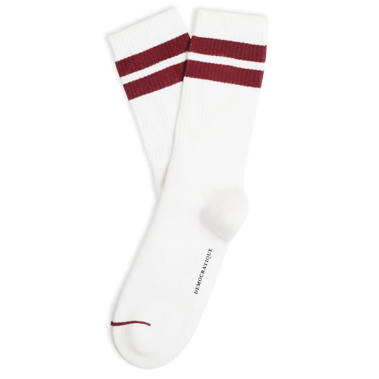 Athletique Classique Clean Stripes Organic Cotton Clear White / Red Wine