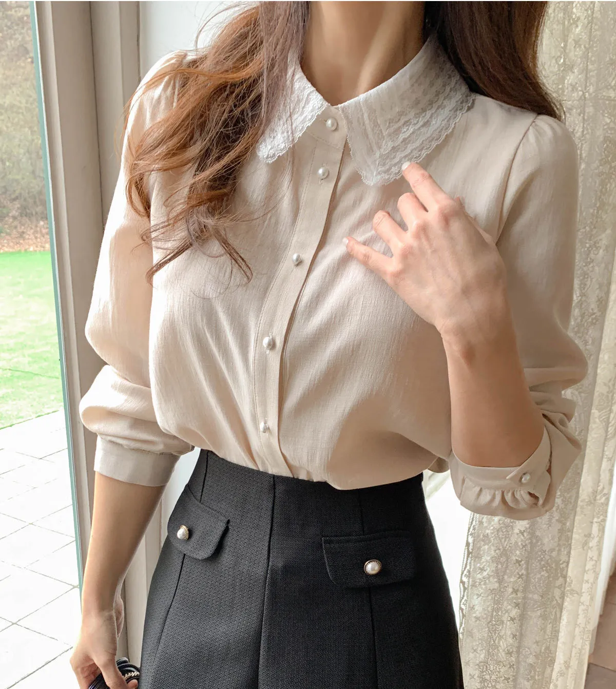 BADDIARY  |Casual Style Long Sleeves Plain Party Style Lace