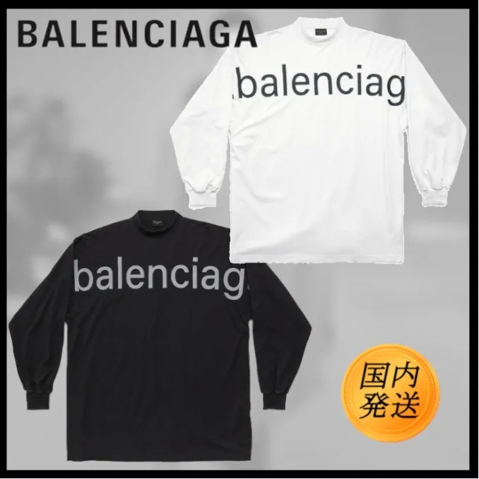 BALENCIAGA  |Bal.com Long Sleeve T-shirt Oversized in Black Faded