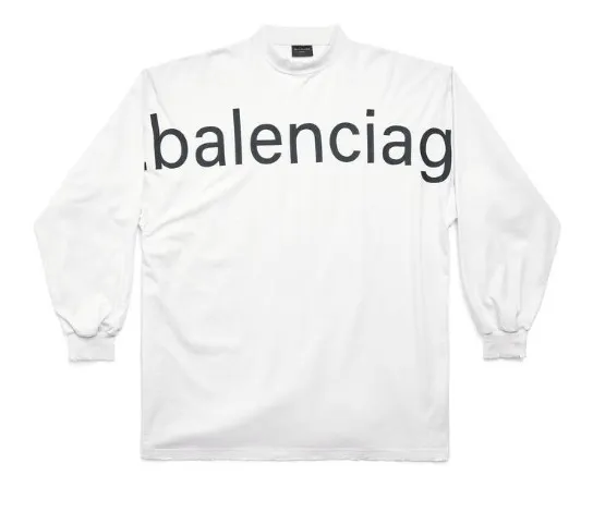 BALENCIAGA  |Bal.com Long Sleeve T-shirt Oversized in Black Faded