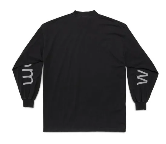 BALENCIAGA  |Bal.com Long Sleeve T-shirt Oversized in Black Faded