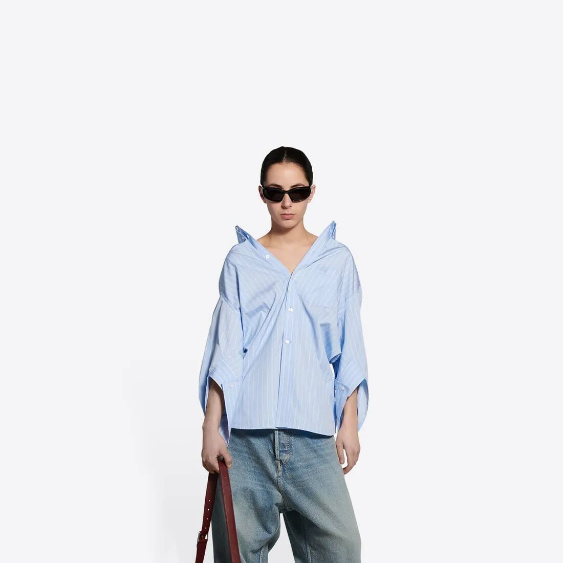 BALENCIAGA  |Women's swing twisted shirt in blue