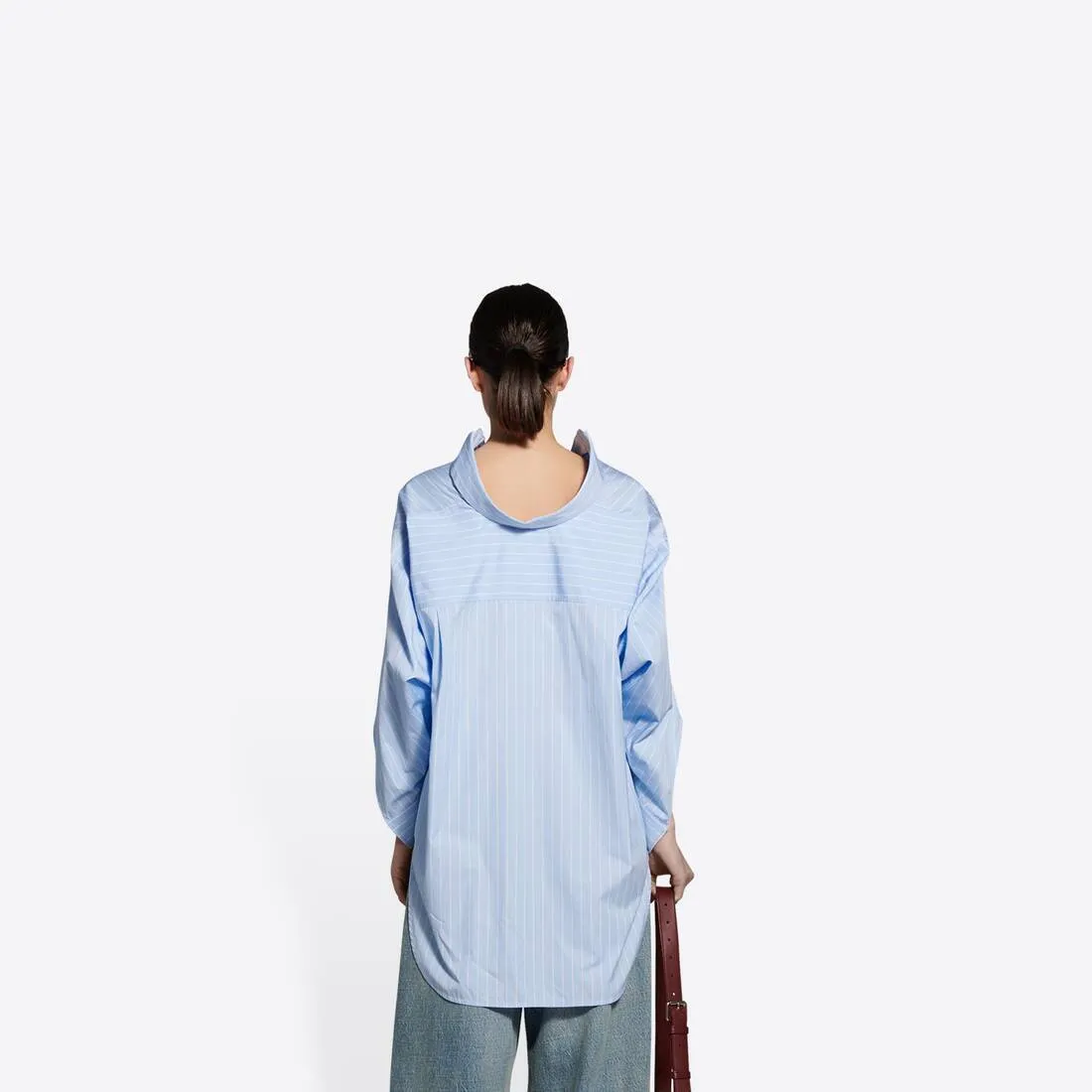 BALENCIAGA  |Women's swing twisted shirt in blue