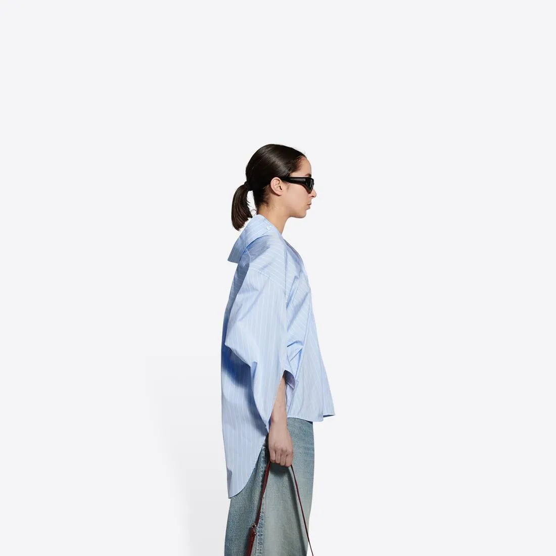 BALENCIAGA  |Women's swing twisted shirt in blue