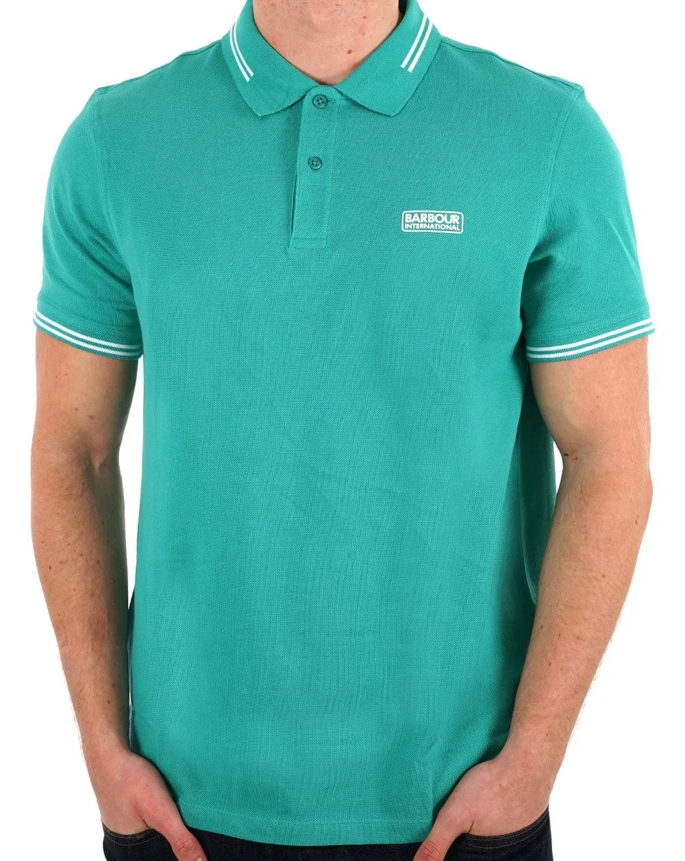 Barbour International Essential Tipped Polo Fender Teal