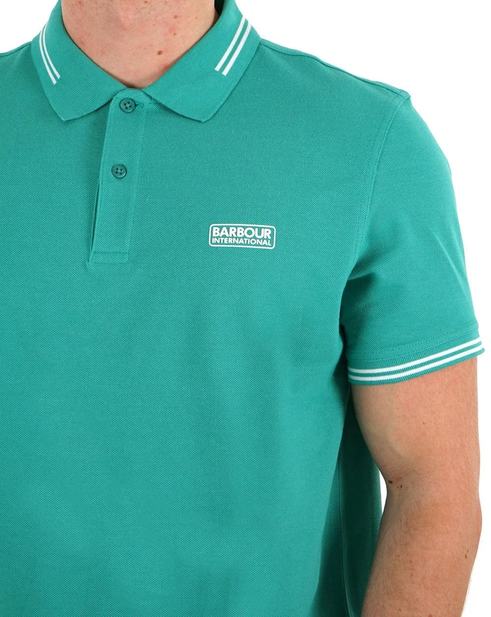 Barbour International Essential Tipped Polo Fender Teal