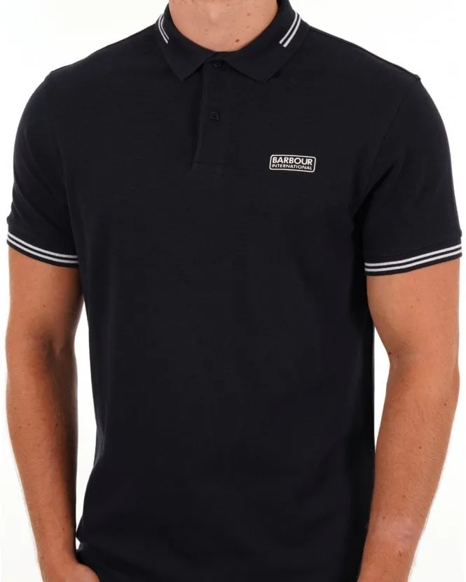 Barbour International Tipped Polo Navy/white