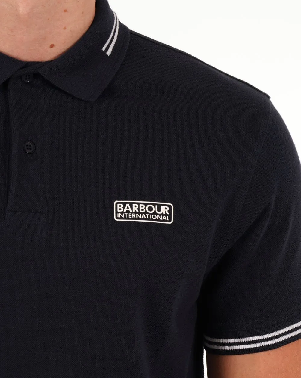 Barbour International Tipped Polo Navy/white