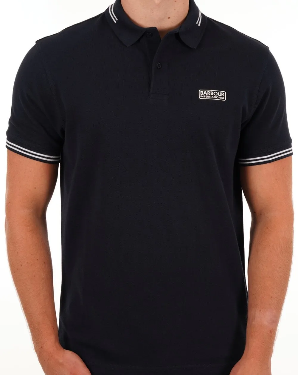 Barbour International Tipped Polo Navy/white