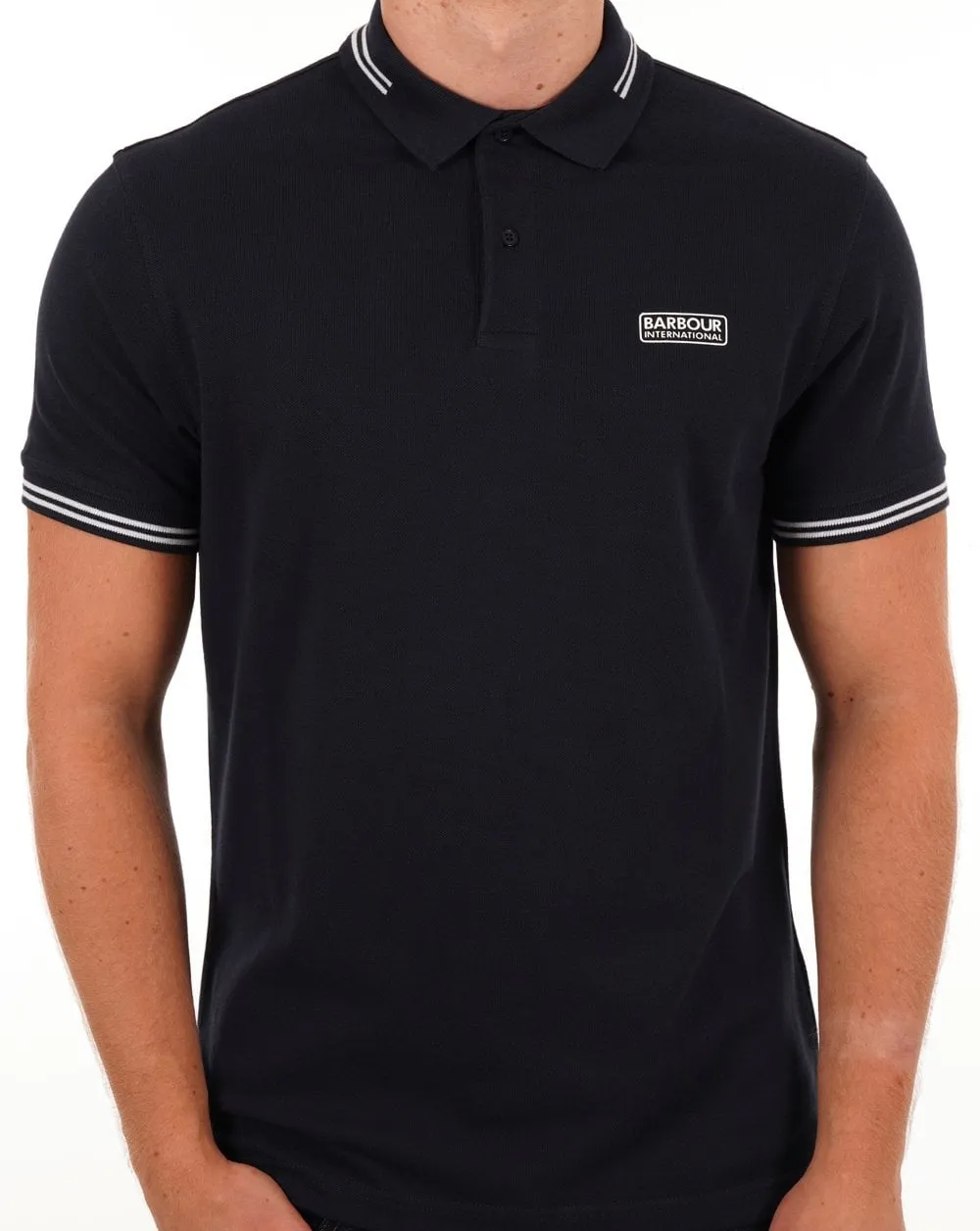 Barbour International Tipped Polo Navy/white