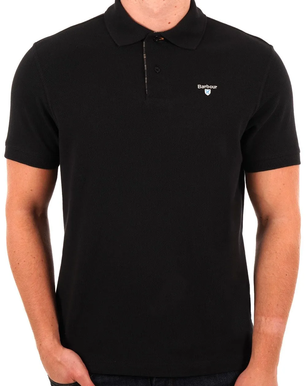 Barbour Tartan Pique Polo Black 2