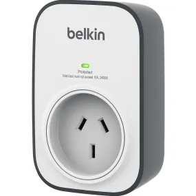 Belkin SurgeCube 240V 1 Outlet Wall Mounted Surge Protector Power Board Plug Grey/White