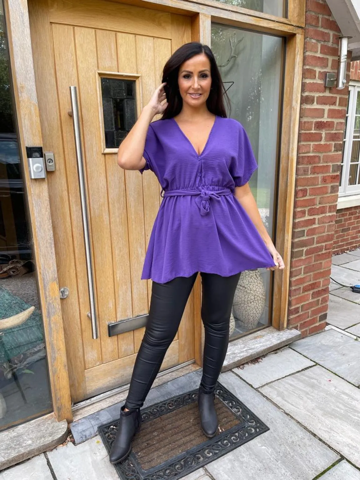 Belted V Neck Top Lottie