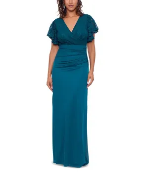 Betsy & Adam Women's Lace Top Gown Green Size 4