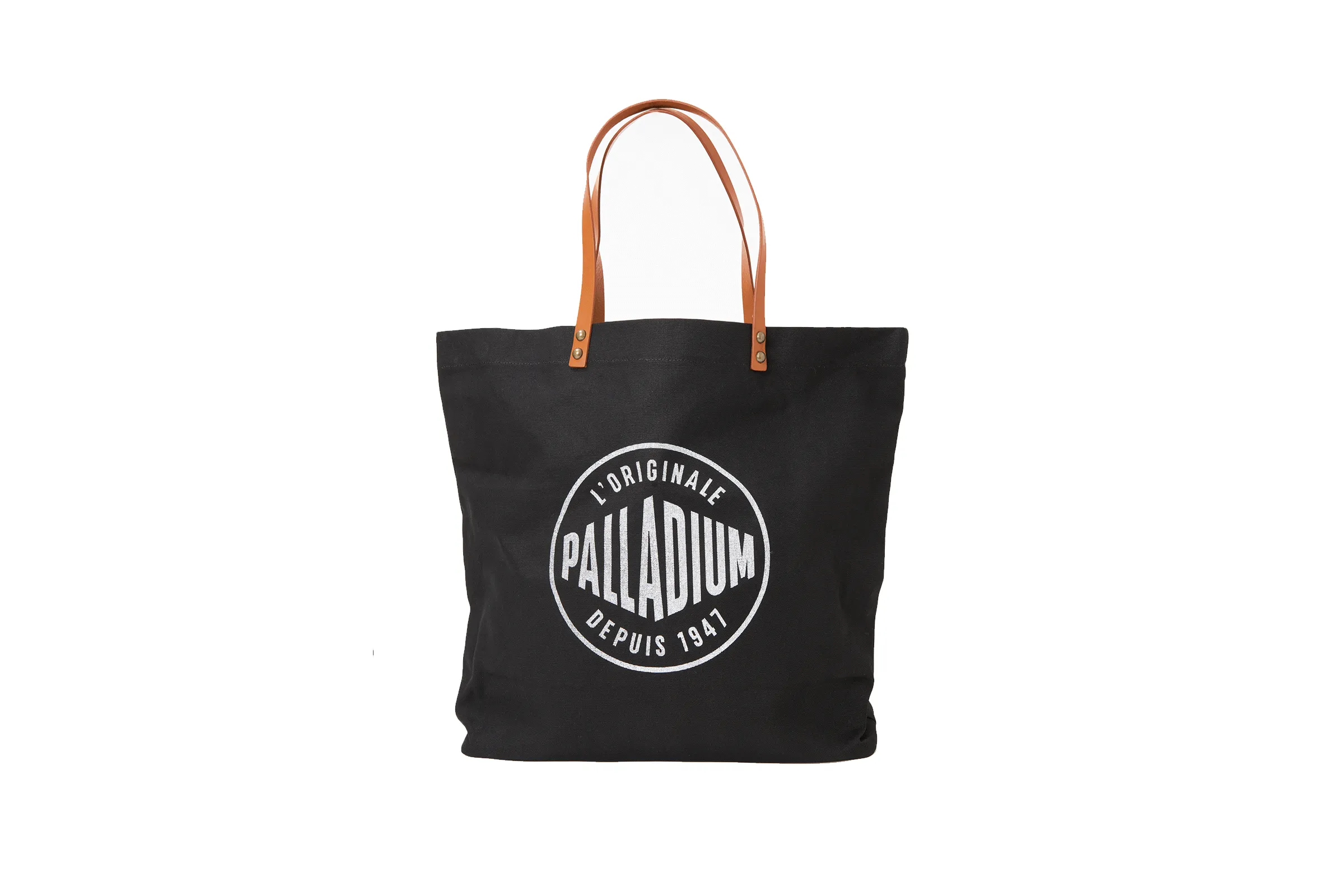 BG587-008 | ROUND LOGO TOTE BAG | BLACK