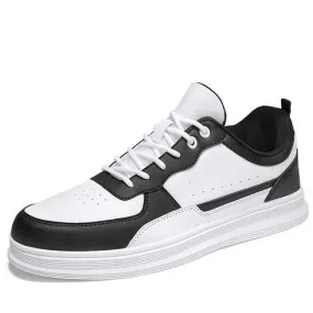 Black white casual lace up shoe sneaker