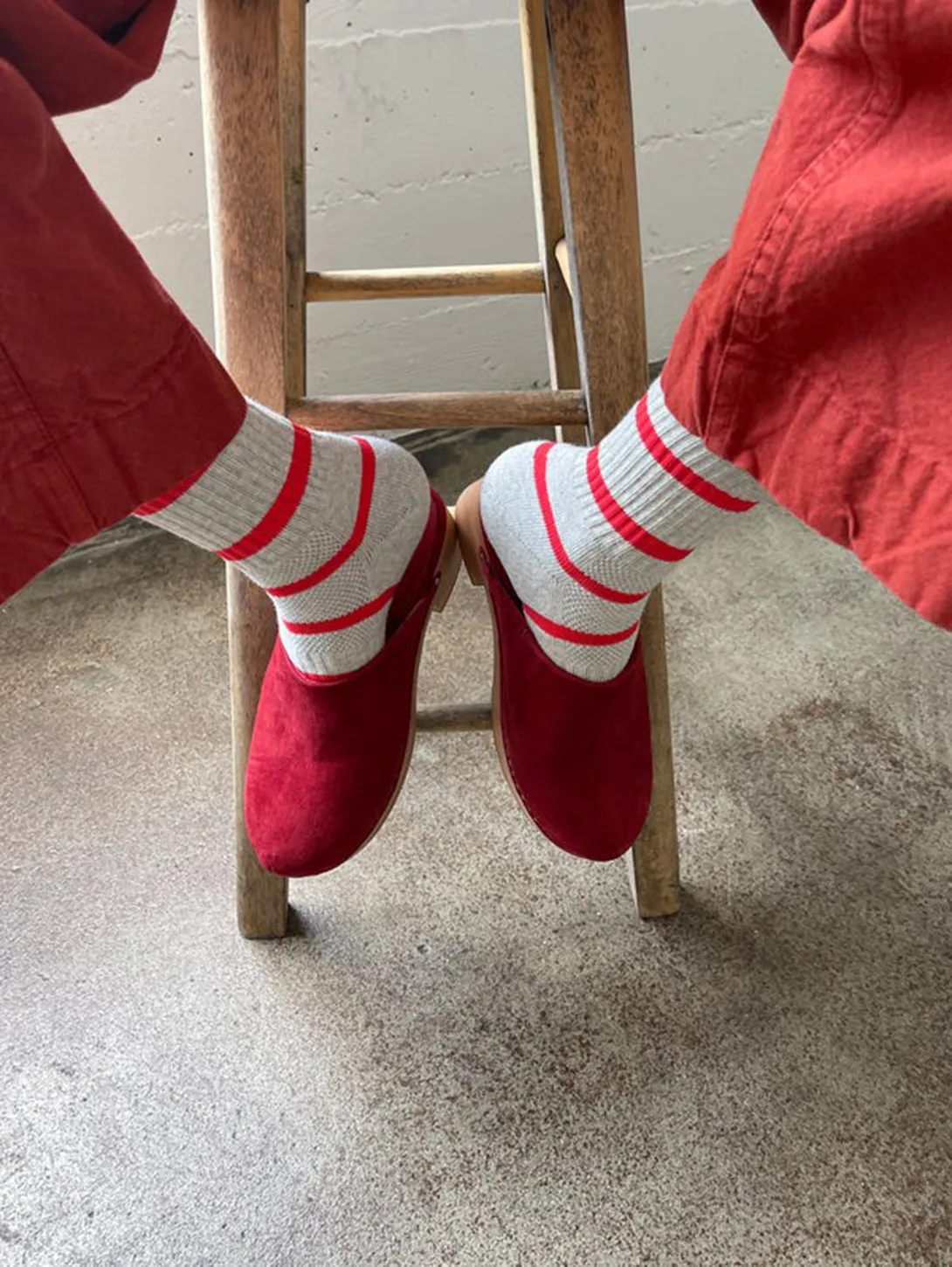 Boyfriend Socks - Red Stripe