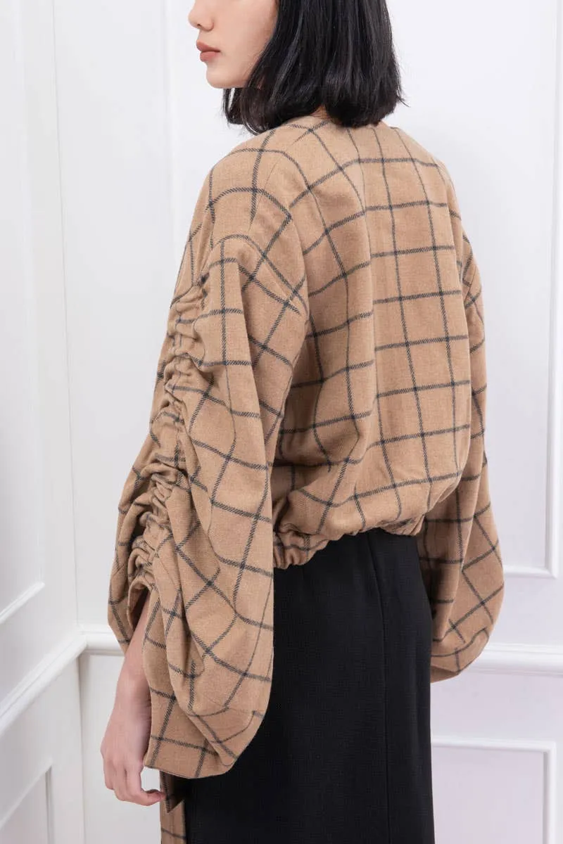 Brown Geyser Checkered Wrapped Outerwear