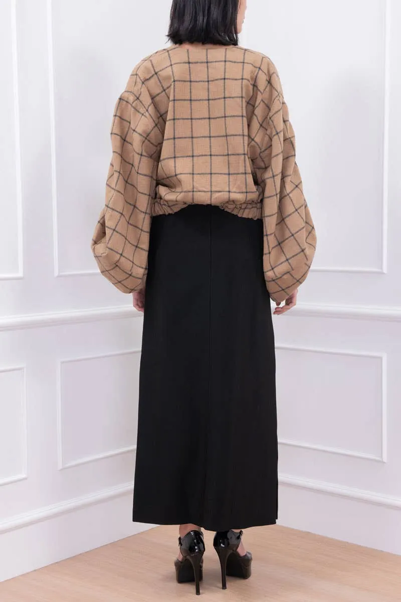 Brown Geyser Checkered Wrapped Outerwear