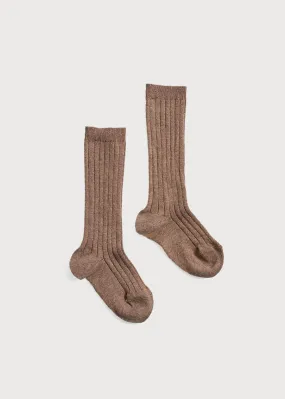 Brown Ribbed Knee-High Socks (3mths-8yrs)