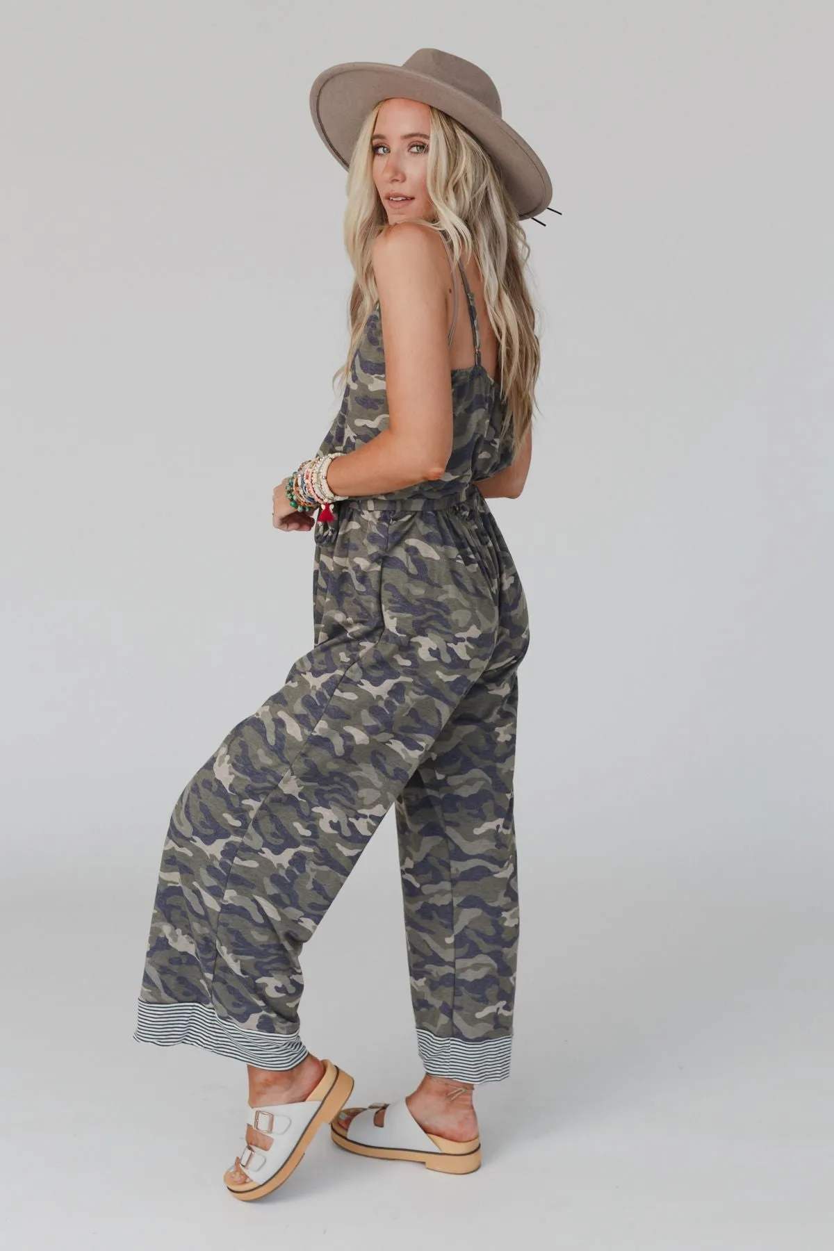 Cadet Camo Print Jumpsuit - Olive Camo