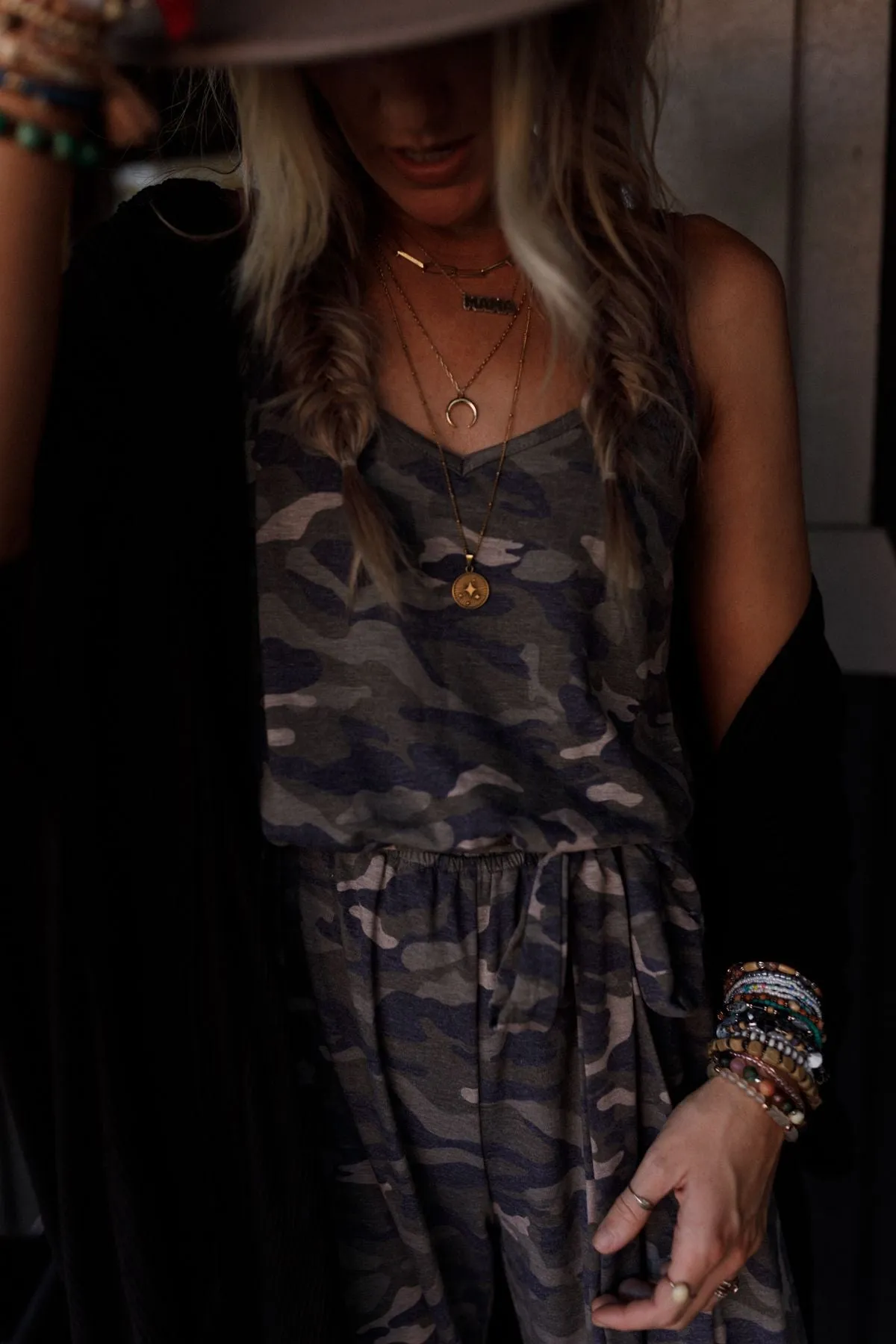 Cadet Camo Print Jumpsuit - Olive Camo