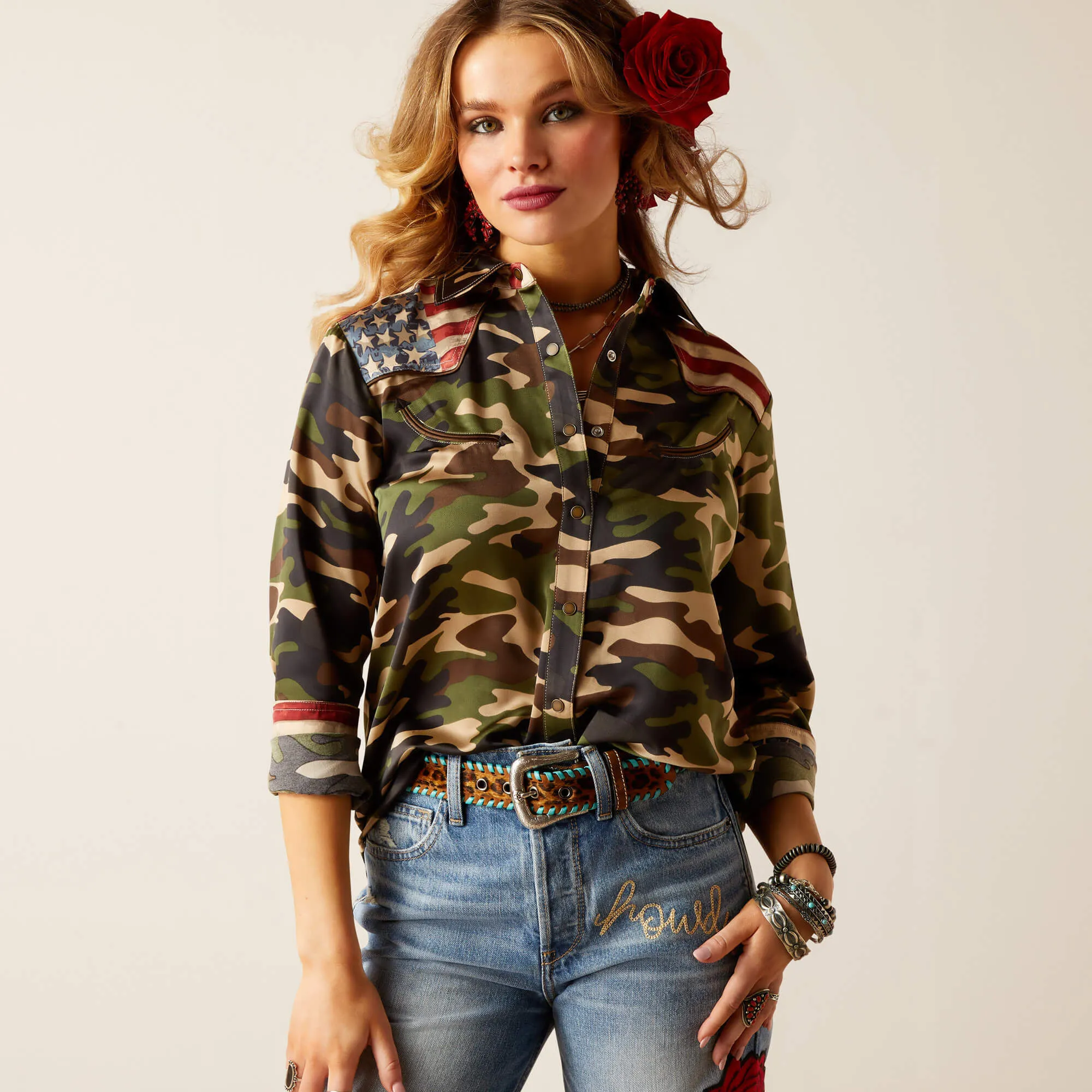 Camo Pride Rodeo Quincy Shirt