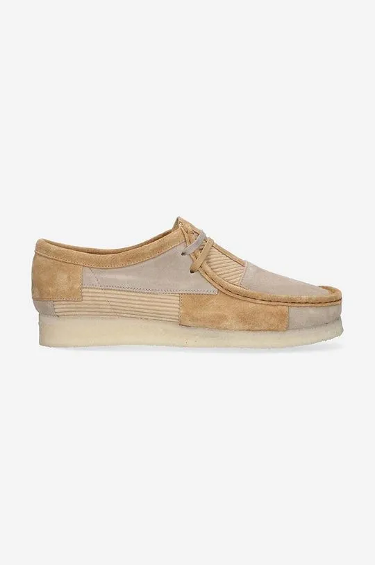 Clarks suede shoes Originals Wallabee men's beige color 26172156