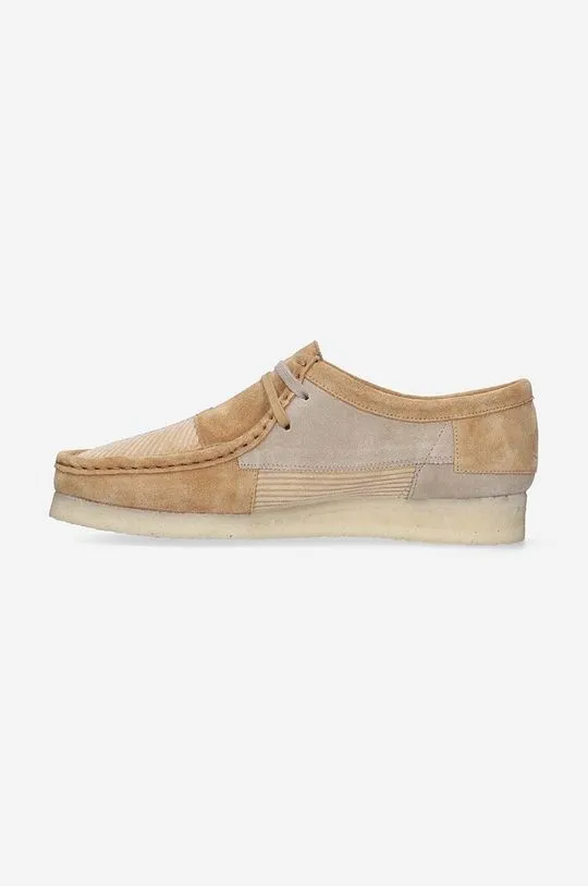 Clarks suede shoes Originals Wallabee men's beige color 26172156