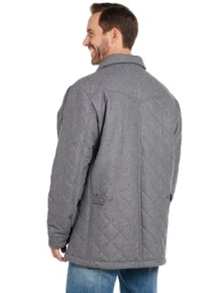 Cripple Creek CR42066 Mens Quilted Light Weight Wool Melton Coat Grey