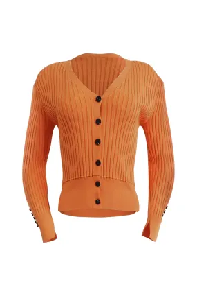 Cropped Carrot Colour Cardigan