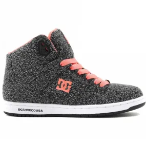 DC Rebound High TX Women's Skateboard Shoes - Black/White/Black BWB