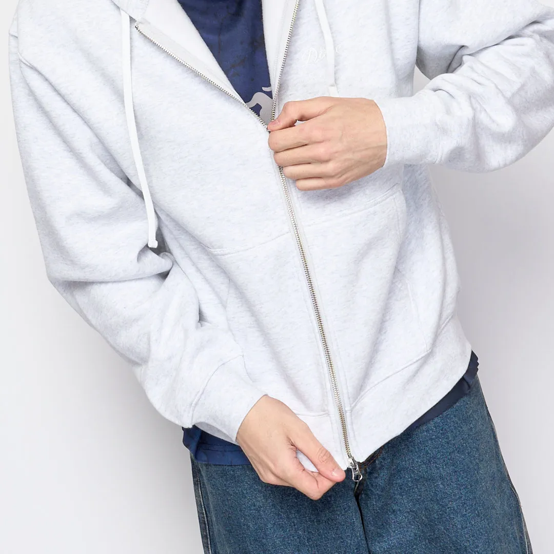 Dime - Cursive Small Logo Zip Hoodie (Ash)