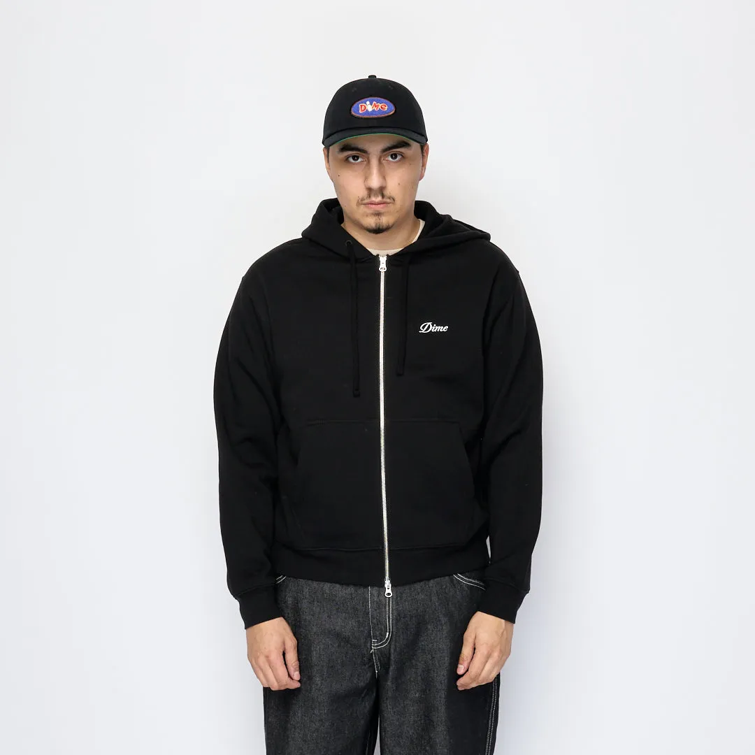 Dime - Cursive Small Logo Zip Hoodie (Black)