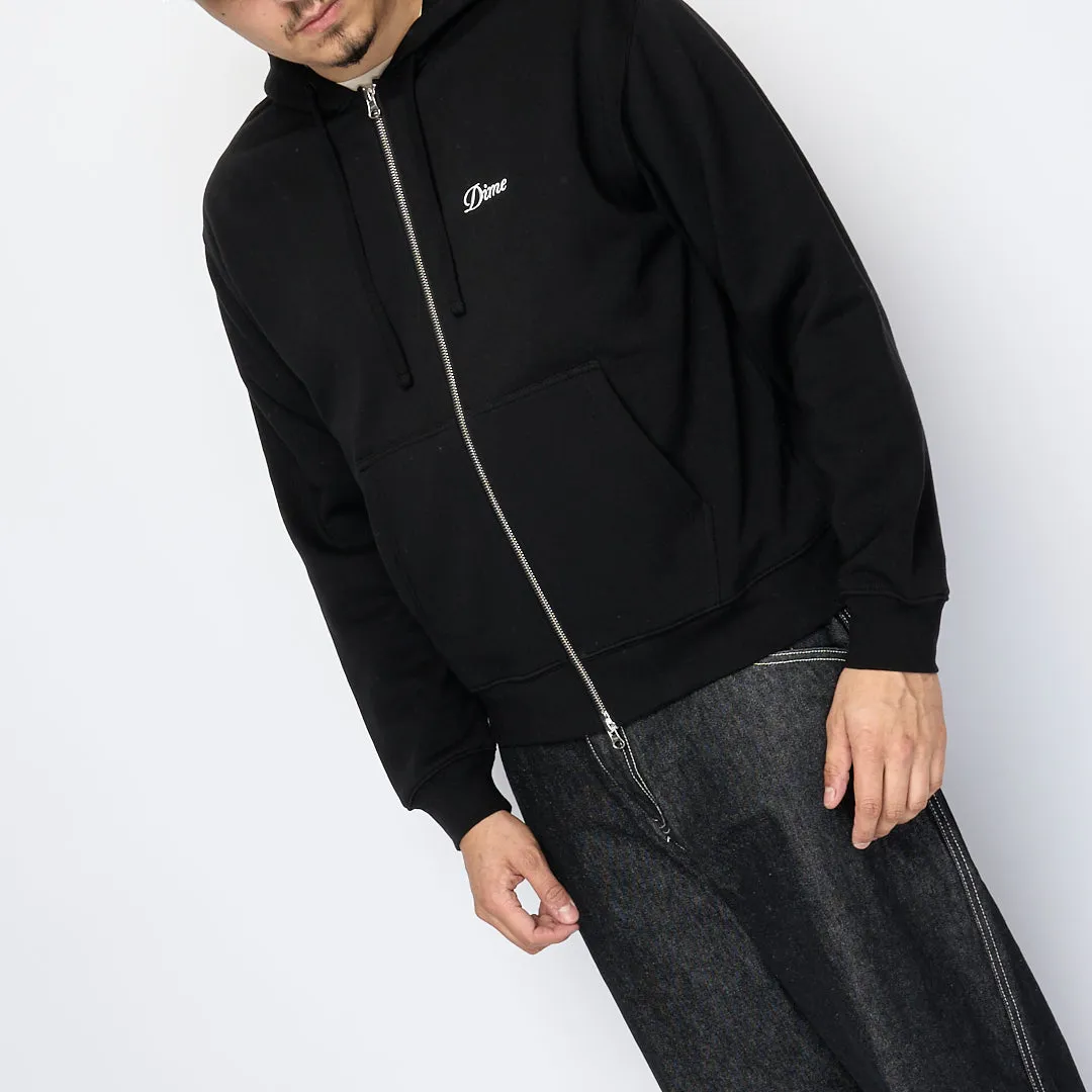 Dime - Cursive Small Logo Zip Hoodie (Black)