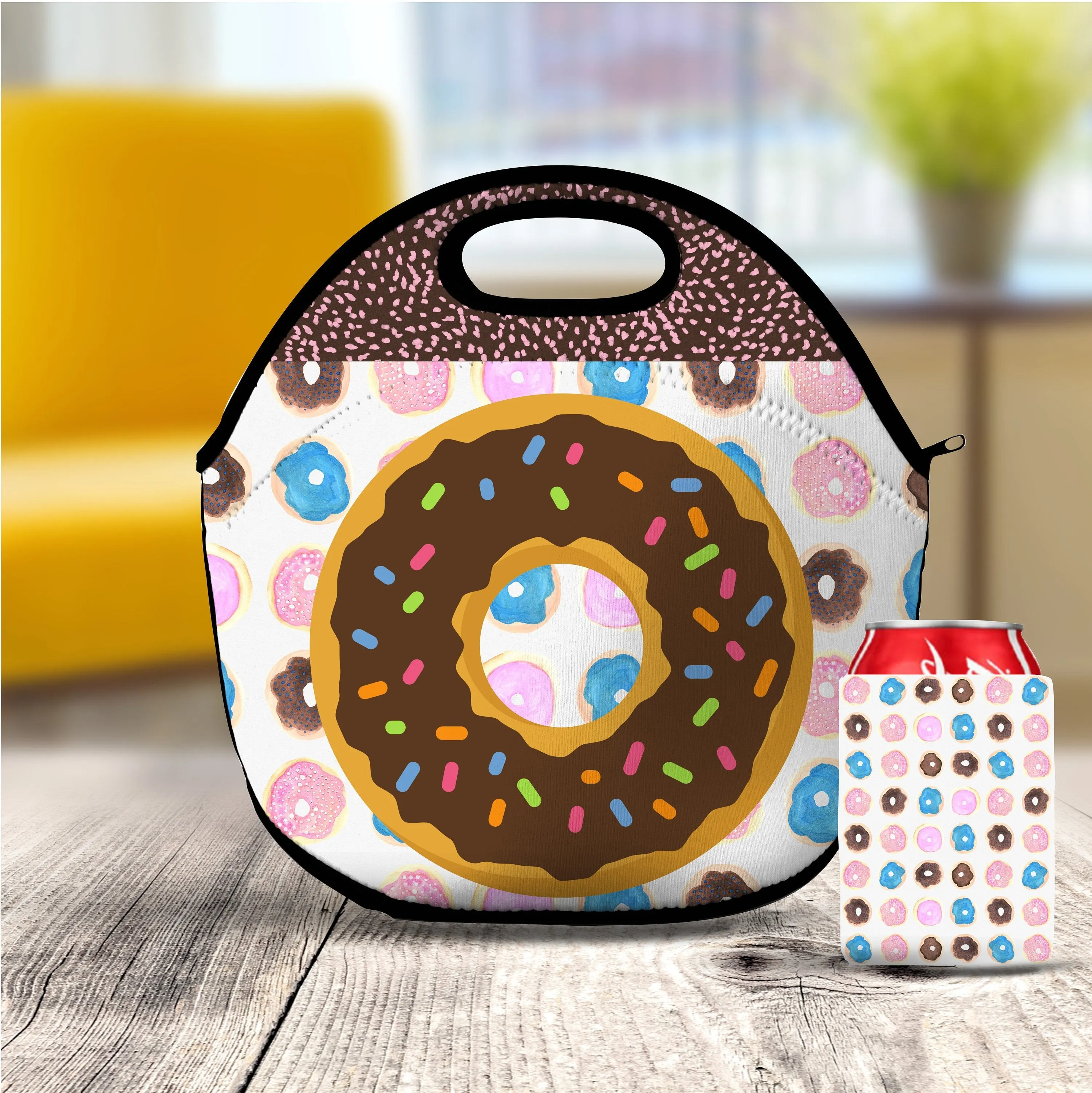 Donut Lunch Tote Bag With Free Can Wrap