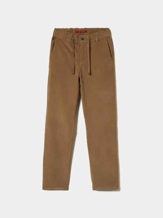 Drawstring corduroy pants