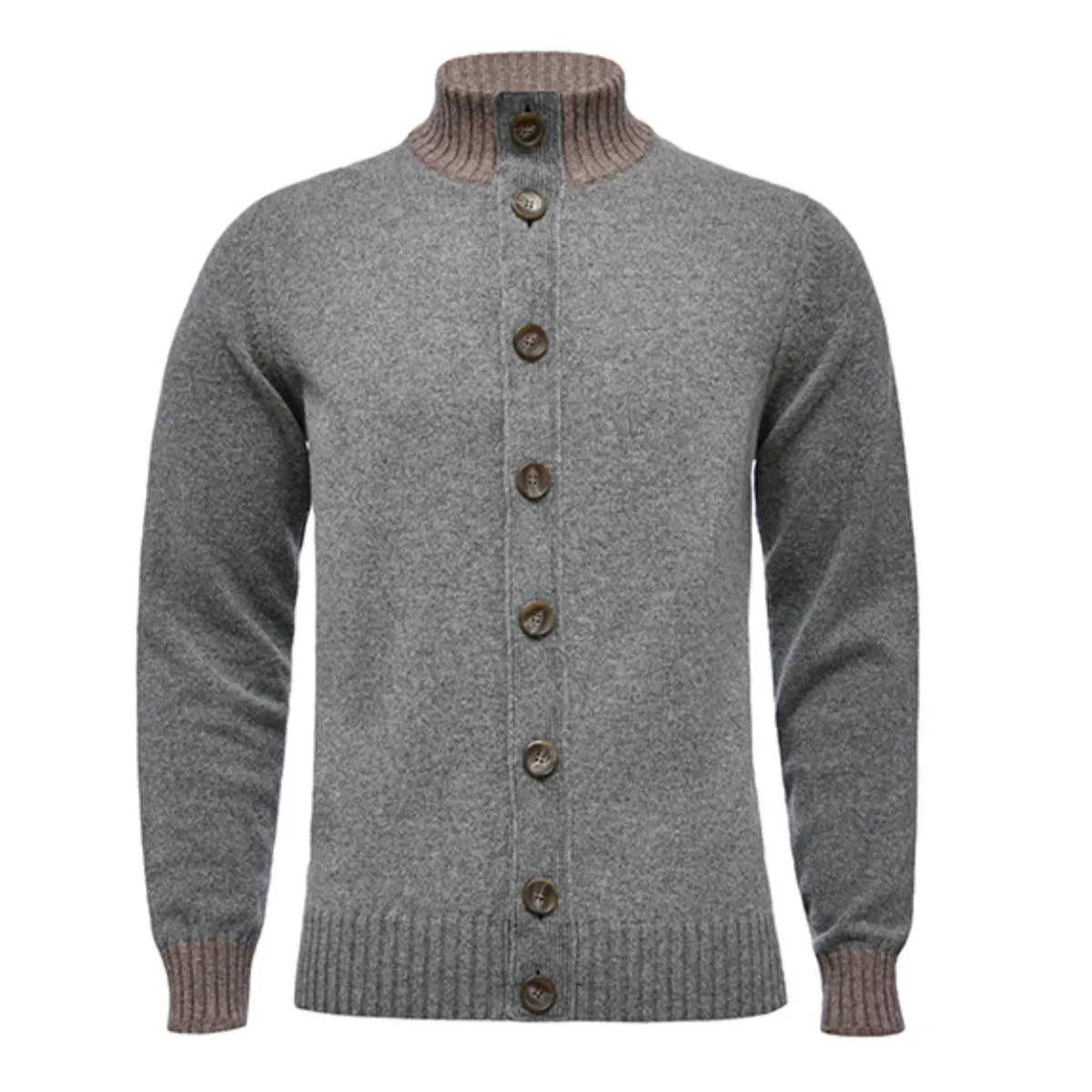 Emanuel Berg - Cardigan à boutons de laine et cachemire Premium  - Gris